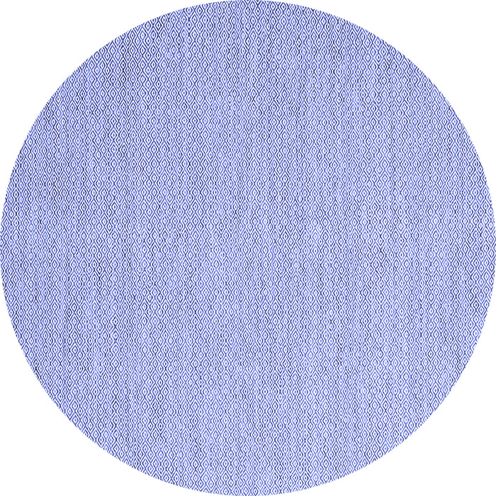 Round Abstract Blue Contemporary Rug, con2135blu