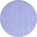 Round Abstract Blue Contemporary Rug, con2135blu