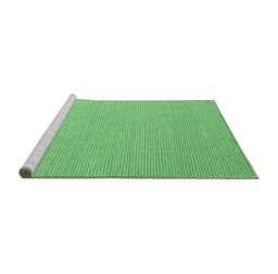 Sideview of Machine Washable Abstract Emerald Green Contemporary Area Rugs, wshcon2136emgrn