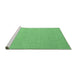 Sideview of Machine Washable Abstract Emerald Green Contemporary Area Rugs, wshcon2136emgrn