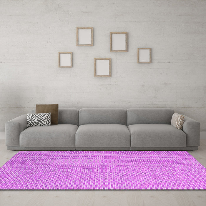 Machine Washable Abstract Pink Contemporary Rug in a Living Room, wshcon2136pnk