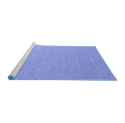 Sideview of Machine Washable Abstract Blue Contemporary Rug, wshcon2136blu