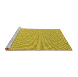 Sideview of Machine Washable Abstract Yellow Contemporary Rug, wshcon2136yw