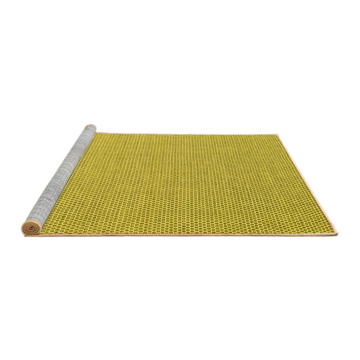 Sideview of Machine Washable Abstract Yellow Contemporary Rug, wshcon2136yw