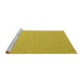 Sideview of Machine Washable Abstract Yellow Contemporary Rug, wshcon2136yw