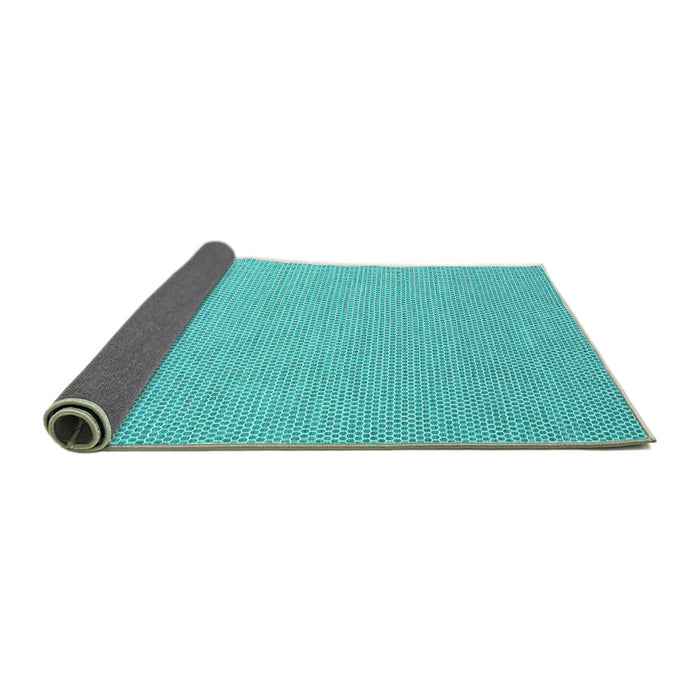Sideview of Abstract Turquoise Contemporary Rug, con2136turq