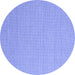 Round Abstract Blue Contemporary Rug, con2136blu