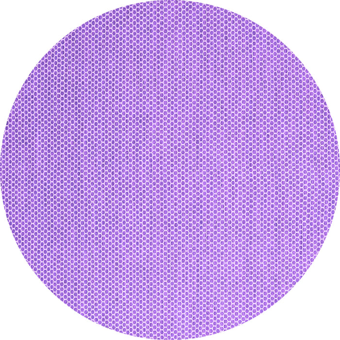 Round Abstract Purple Contemporary Rug, con2136pur