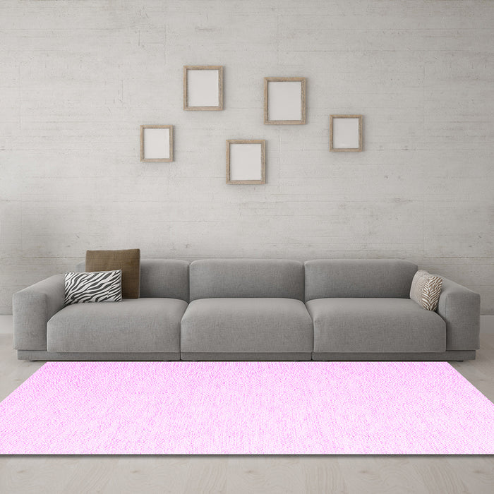 Machine Washable Solid Pink Modern Rug in a Living Room, wshcon2137pnk
