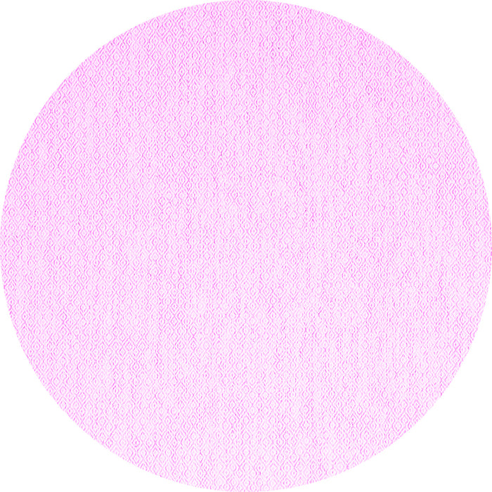 Round Machine Washable Solid Pink Modern Rug, wshcon2137pnk