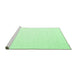 Sideview of Machine Washable Solid Emerald Green Modern Area Rugs, wshcon2137emgrn