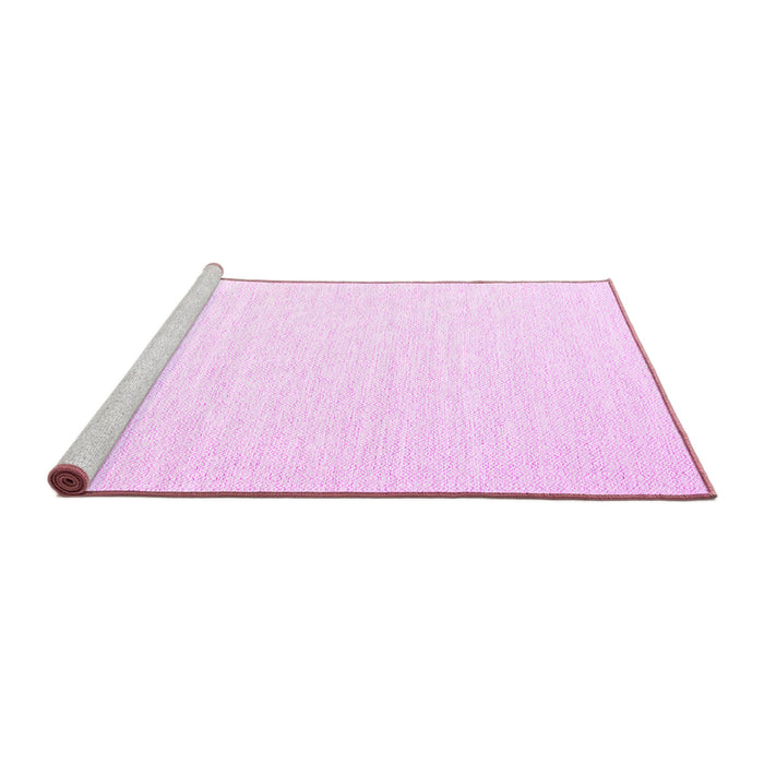 Sideview of Machine Washable Solid Pink Modern Rug, wshcon2137pnk