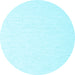 Round Machine Washable Solid Light Blue Modern Rug, wshcon2137lblu