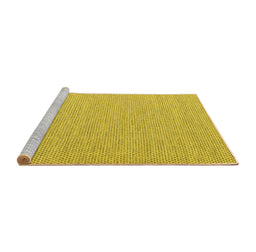 Sideview of Machine Washable Abstract Yellow Contemporary Rug, wshcon2138yw