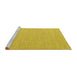 Sideview of Machine Washable Abstract Yellow Contemporary Rug, wshcon2138yw