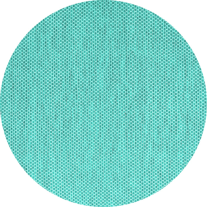 Round Machine Washable Abstract Turquoise Contemporary Area Rugs, wshcon2138turq