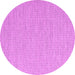 Round Abstract Pink Contemporary Rug, con2138pnk