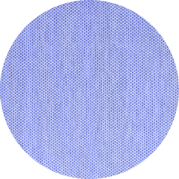 Round Abstract Blue Contemporary Rug, con2138blu