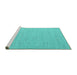 Sideview of Machine Washable Abstract Turquoise Contemporary Area Rugs, wshcon2138turq