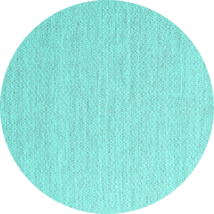 Round Abstract Turquoise Contemporary Rug, con2139turq