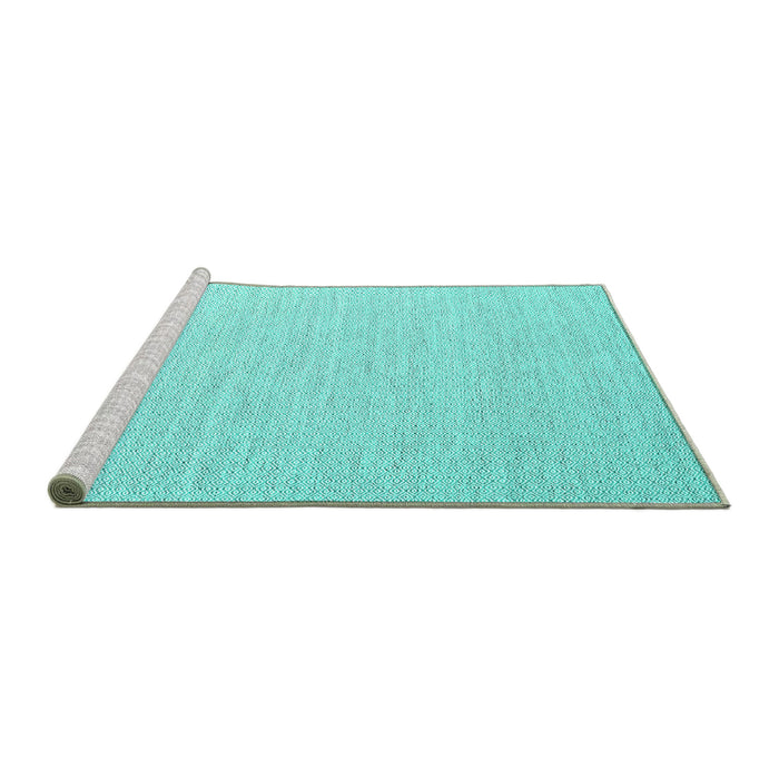 Sideview of Machine Washable Abstract Turquoise Contemporary Area Rugs, wshcon2139turq