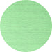 Round Abstract Emerald Green Contemporary Rug, con2139emgrn