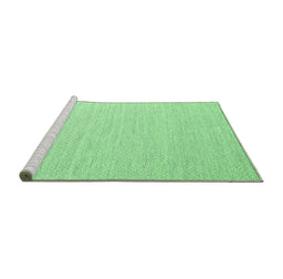 Sideview of Machine Washable Abstract Emerald Green Contemporary Area Rugs, wshcon2139emgrn