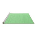 Sideview of Machine Washable Abstract Emerald Green Contemporary Area Rugs, wshcon2139emgrn