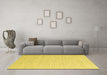 Machine Washable Abstract Yellow Contemporary Rug in a Living Room, wshcon2139yw