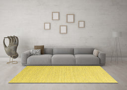 Machine Washable Abstract Yellow Contemporary Rug in a Living Room, wshcon2139yw