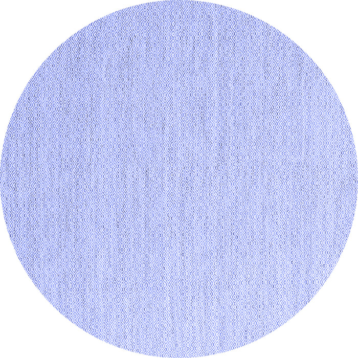 Round Abstract Blue Contemporary Rug, con2139blu
