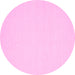 Round Machine Washable Abstract Pink Contemporary Rug, wshcon213pnk