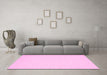 Machine Washable Abstract Pink Contemporary Rug in a Living Room, wshcon213pnk