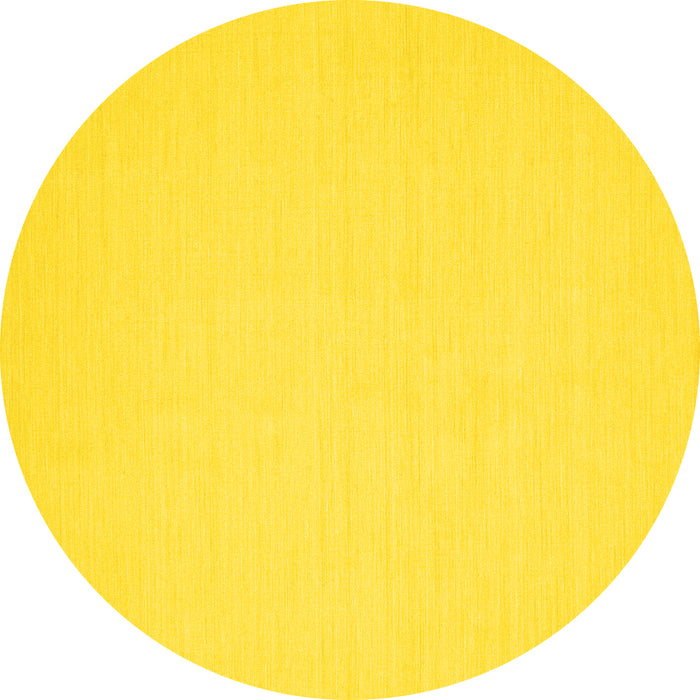Round Machine Washable Abstract Yellow Contemporary Rug, wshcon213yw