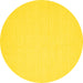 Round Machine Washable Abstract Yellow Contemporary Rug, wshcon213yw