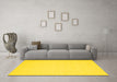 Machine Washable Abstract Yellow Contemporary Rug in a Living Room, wshcon213yw