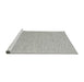 Serging Thickness of Machine Washable Contemporary Platinum Gray Rug, wshcon2140