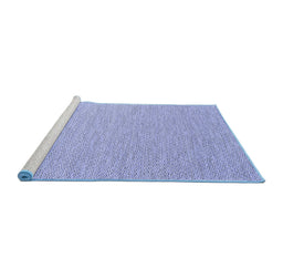 Sideview of Machine Washable Abstract Blue Contemporary Rug, wshcon2140blu