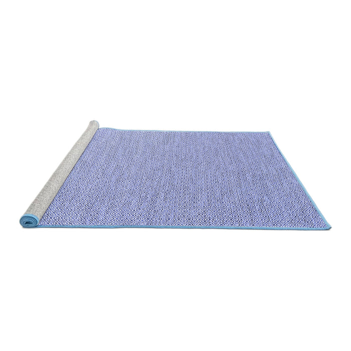Sideview of Machine Washable Abstract Blue Contemporary Rug, wshcon2140blu