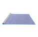 Sideview of Machine Washable Abstract Blue Contemporary Rug, wshcon2140blu