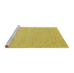Sideview of Machine Washable Abstract Yellow Contemporary Rug, wshcon2140yw