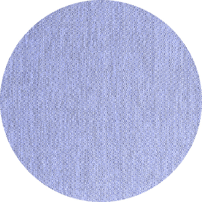 Round Abstract Blue Contemporary Rug, con2140blu