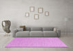 Machine Washable Abstract Pink Contemporary Rug in a Living Room, wshcon2140pnk