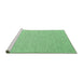 Sideview of Machine Washable Abstract Emerald Green Contemporary Area Rugs, wshcon2140emgrn