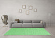 Machine Washable Abstract Green Contemporary Area Rugs in a Living Room,, wshcon2140grn