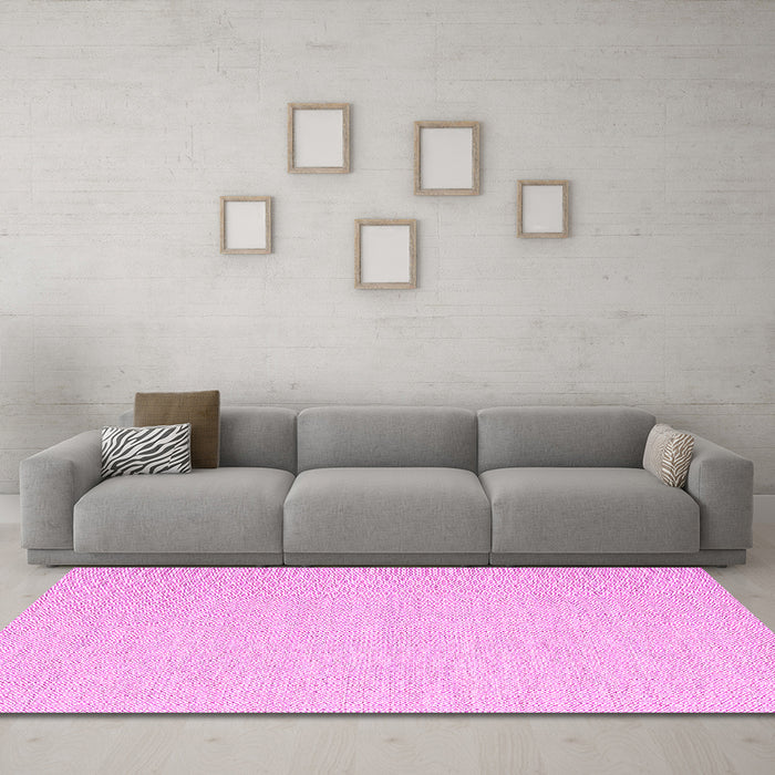 Machine Washable Solid Pink Modern Rug in a Living Room, wshcon2141pnk