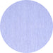 Round Solid Blue Modern Rug, con2141blu