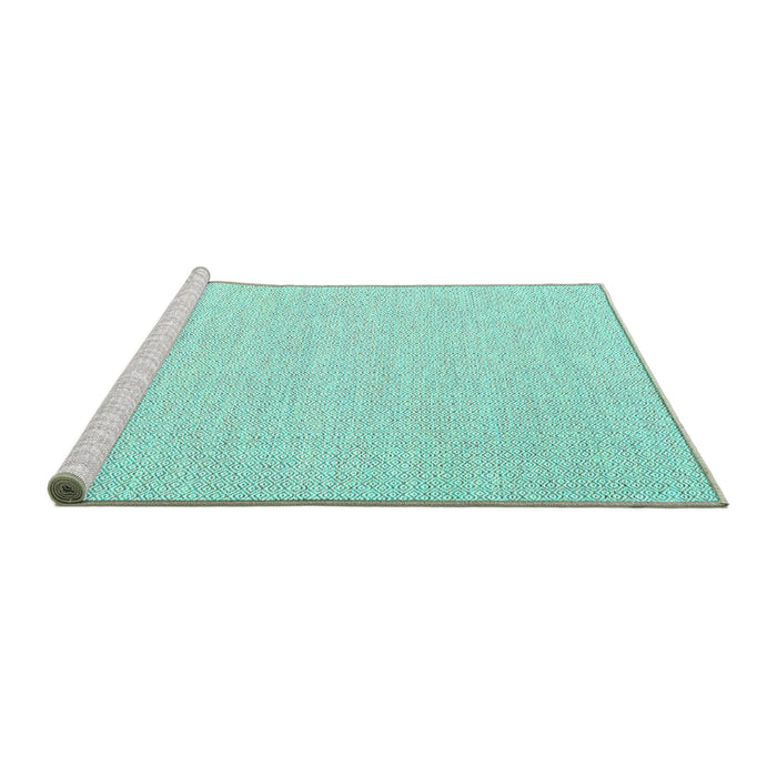 Sideview of Machine Washable Solid Turquoise Modern Area Rugs, wshcon2141turq