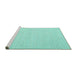 Sideview of Machine Washable Solid Turquoise Modern Area Rugs, wshcon2141turq