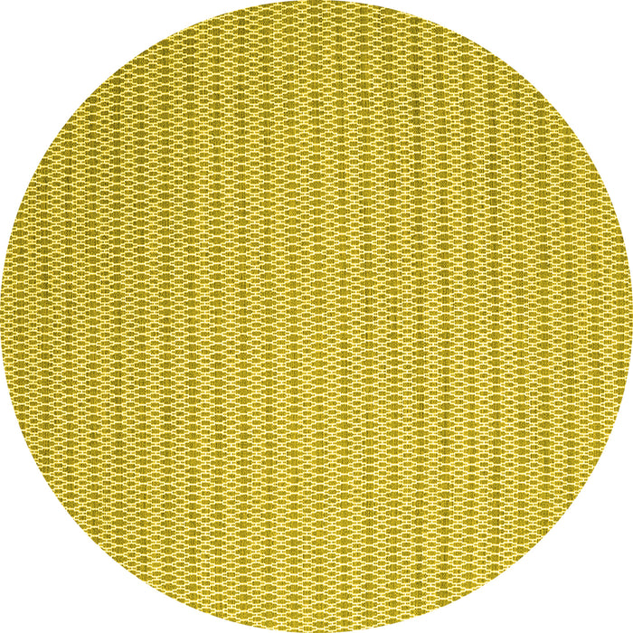 Round Abstract Yellow Contemporary Rug, con2142yw